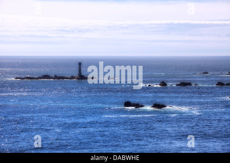 Les Hanois Leuchtturm, Guernsey, Großbritannien Stockfoto