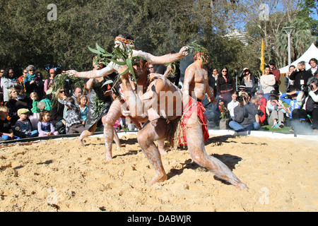 Aborigines traditionellen Tanz-Performance bei NAIDOC in der Stadt im Hyde Park. © Richard Milnes Kredit / Alamy Live News. Stockfoto