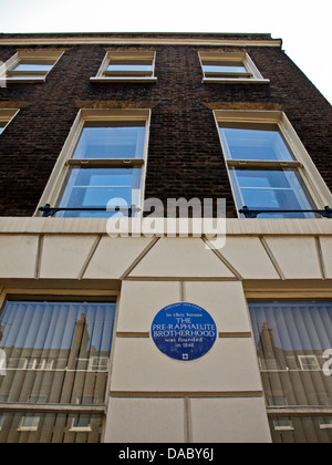 John Millais Stammhaus an der Gower Street wo die Präraffaeliten Bewegung begann mit English Heritage Blue plaque Stockfoto