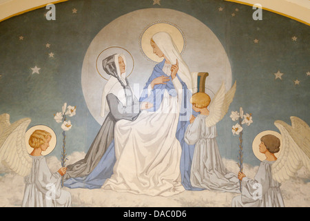 Detail der Catherine Labouré und der Jungfrau Maria in der Kapelle unserer lieben Frau von der Wundertätigen Medaille, Paris, Frankreich, Europa Stockfoto