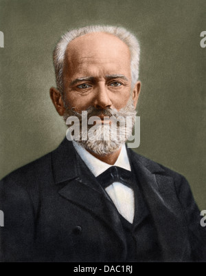 Russischen Komponisten Pjotr Ilich Tchaikovsky. Digital farbige photogravure Stockfoto