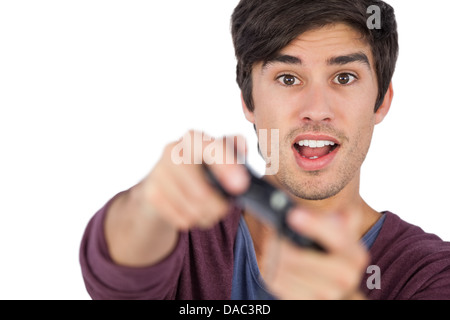Mann mit Videospielen Stockfoto