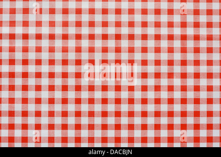 Rot karierte Tischdecke finden oft in Diners und Cafés eine beliebte traditionelle Bedeckung für Tabellen, wo Nahrung verbraucht wird Stockfoto