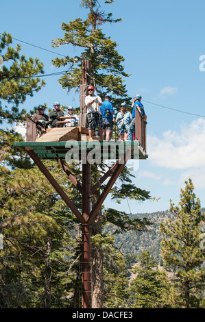 Hochseilklettern Big Bear Lake, Kalifornien. Stockfoto