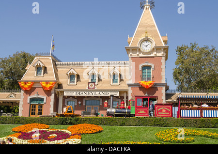 Disney World Railroad Station Zauberreich Disneyland, Anaheim, Kalifornien. Stockfoto