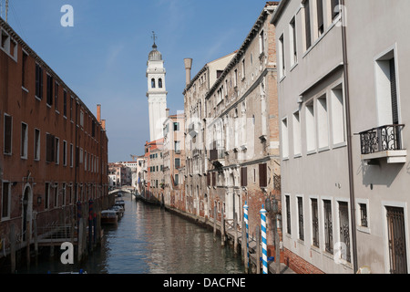 Schiefe Turm von San Giorgio de Greci Kirche, Venedig, Italien Stockfoto