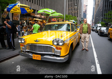 Vintage gelb New York Taxi, NYC, USA. Stockfoto