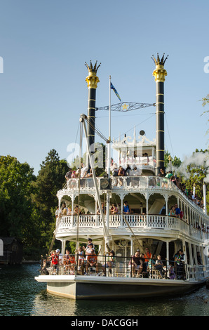 Mark Twain Riverboat Frontierland Disneyland, Anaheim, Kalifornien. Stockfoto