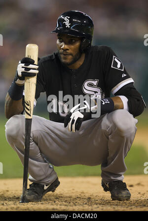 Detroit, Michigan, USA. 10. Juli 2013. 10. Juli 2013: Chicago White Sox Shortstop Alexei Ramirez (10) während der MLB Spielaktion zwischen den Chicago White Sox und die Detroit Tigers im Comerica Park in Detroit, Michigan. Die Tiger besiegte die White Sox 8-5. Bildnachweis: Csm/Alamy Live-Nachrichten Stockfoto