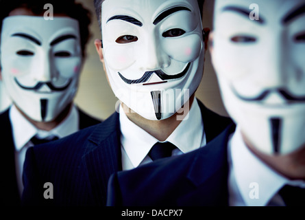 Nahaufnahme von unbekannten Personen anonym Masken Stockfoto