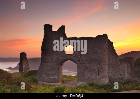 Pennard Castle, Gower, Wales, Vereinigtes Königreich, Europa Stockfoto