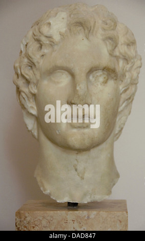 Alexander der große (356-323 v. Chr.). König von Makedonien. Büste des Bildhauers Baues, 330 AC Akropolis-Museum. Athen. Griechenland. Stockfoto