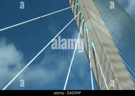 Tragenden Kabel auf die zweite Severn Crossing Brücke Stockfoto