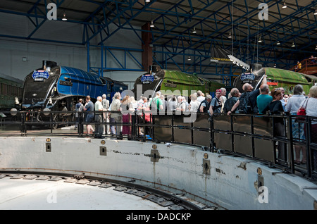 The Great Gathering - sechs LOKOMOTIVEN DER A4-Klasse Dampfzuglok National Railway Museum York North Yorkshire England Großbritannien Stockfoto