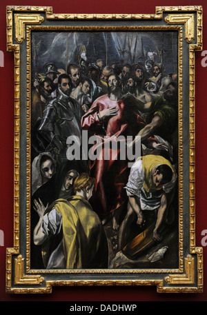 El Greco (Domenikos Theotokopoulos) (1541-1614). Spanischer Maler. Das Entkleiden des Christus, ca. 1606-1608. Stockfoto