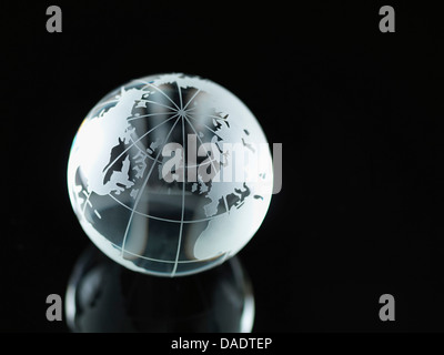 Glaskugel, die illustrieren, Nordamerika, Europa, Russland und Afrika Stockfoto