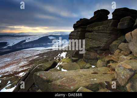Winter am Derwent Rand, obere Derwent Valley, Peak District National Park, Derbyshire, England, UK Stockfoto