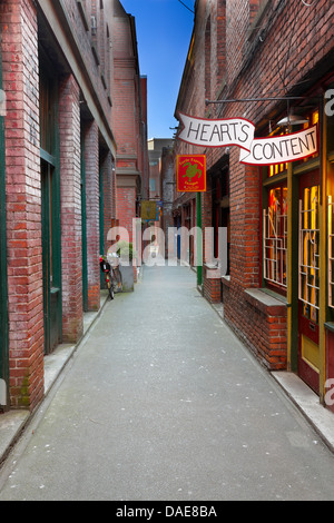 Fan Tan Alley in Chinatown, weltweit schmalste Straße-Victoria, British Columbia, Kanada. Stockfoto