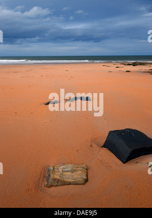 Embleton Beach auf St. Oswald Weise lange Entfernung Fußweg Northumberland Küste Stockfoto