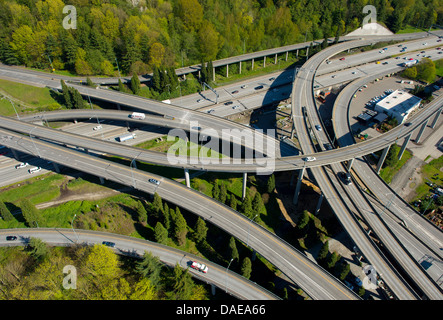 Luftaufnahme der Landstraße Überführungen, Seattle, Washington State, USA Stockfoto