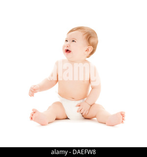 schreiendes Baby mit ausbrechenden Zähne Stockfoto