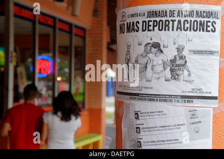 Miami Florida, Homestead, Washington Avenue, Poster, Einladung zum Hungerstreik, Anti-Deportation, FL130518109 Stockfoto