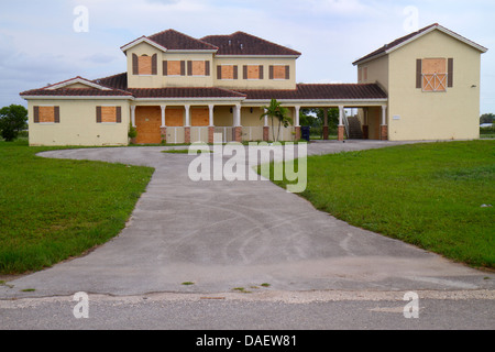 Miami Florida, Homestead, Redland, Herrenhaus, Haushäuser Häuser Häuser Residenz, Haus, Residenz, vernagelt, leer, Immobilien, verlassen, leer, Krise, b Stockfoto