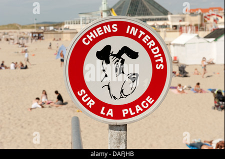 Hunde am Strand nicht melden französische Le Touquet Frankreich Stockfoto