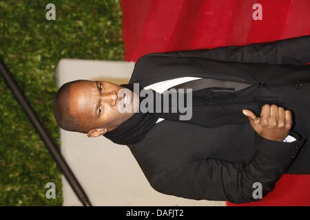 US-Schauspieler Jamie Foxx kommt bei der Vanity Fair Oscar Party im Sunset Tower in West Hollywood, Los Angeles, USA, am 27. Februar 2011. Foto: Hubert Boesl Stockfoto