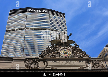 Korinthischen Stil Skulptur am Grand Central Terminal Stockfoto