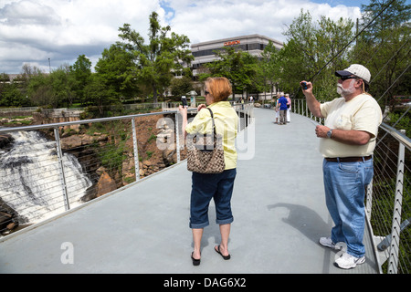 Falls Park auf näselnd, Greenville, SC, USA Stockfoto