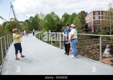 Falls Park auf näselnd, Greenville, SC, USA Stockfoto