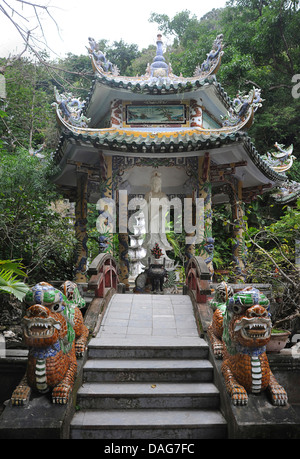 Geringerem Pagode am Xa Loi Tempel, Marble Mountains in der Nähe von Danang, Vietnam Stockfoto