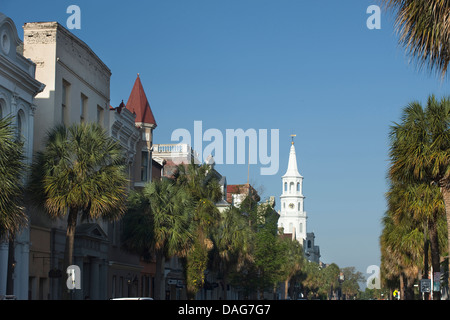 BREITE STRAßE INNENSTADT VON CHARLESTON SOUTH CAROLINA USA Stockfoto