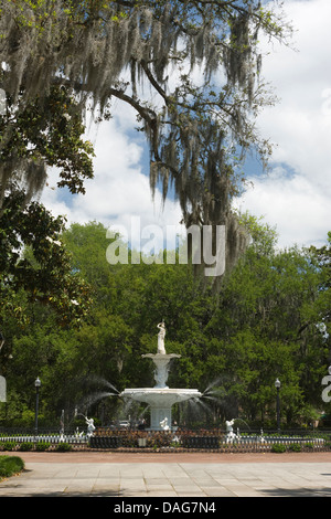 FOUNTAIN FORSYTH PARK SAVANNAH GEORGIA USA Stockfoto