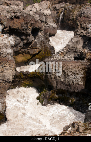 Barnafoss Wasserfall - West Island Stockfoto