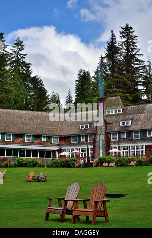 Historische Lake Quinault Lodge. Olympic Nationalpark, Washington, USA. Stockfoto