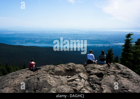 Blick über Vancouver und BC untereren Festland von Hund Berg Mount Seymour Provincial Park, North Vancouver, BC, Kanada Stockfoto