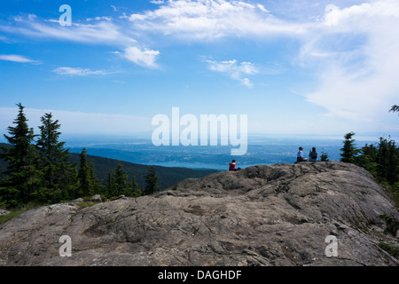 Blick über BC untereren Festland von Hund Berg Mount Seymour Provincial Park, North Vancouver, British Columbia, Kanada Stockfoto