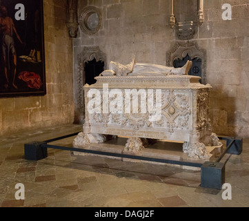 Grab des Navigators Vasco da Gama in Kirche von Santa Maria im Hieronymus-Kloster. Lissabon, Portugal. Stockfoto