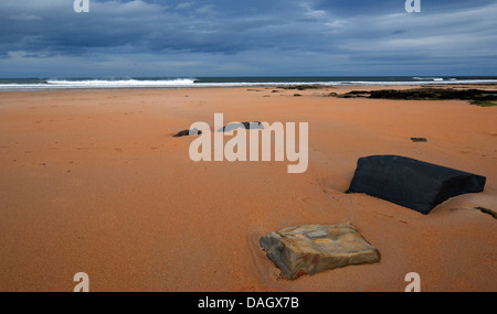 Embleton Beach auf St. Oswald Weise lange Entfernung Fußweg Northumberland Küste Stockfoto