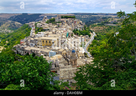 Blick von der barocken Stadt Ragusa Ibla, Sizilien, Sicilia, Italien, Italia Stockfoto