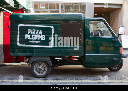 Pizzawagen Pilger vor Ort in Soho, Lodnon. Stockfoto