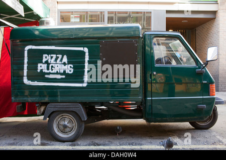 Pizzawagen Pilger vor Ort in Soho, Lodnon. Stockfoto