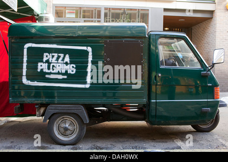 Pizzawagen Pilger vor Ort in Soho, Lodnon. Stockfoto