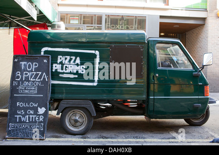 Pizzawagen Pilger vor Ort in Soho, Lodnon. Stockfoto