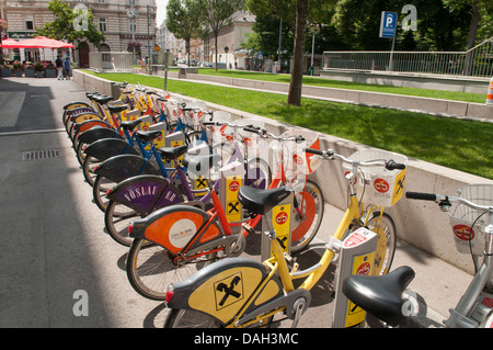 Fahrräder mieten in Wien, Österreich. Stockfoto