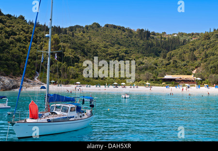 Voutoumi Bucht auf Antipaxos Insel in Griechenland. Ionisches Meer Stockfoto