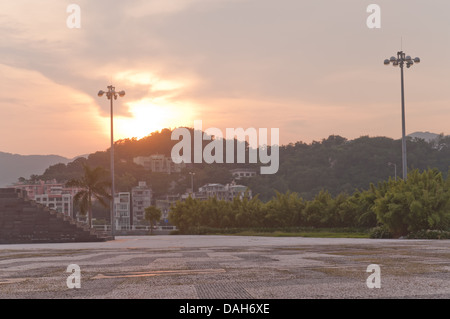 Stadtbild in Macao bei Sonnenuntergang Stockfoto