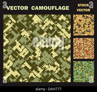 Vektor-Tarnung-Texturen aus verschiedenen Farben der Armee Stockfoto